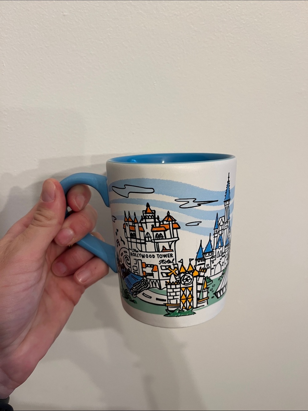 Walt Disney World Blue-Handle Illustrated Ceramic Mug